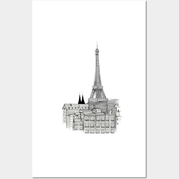 Eiffel tower Wall Art by CasValli